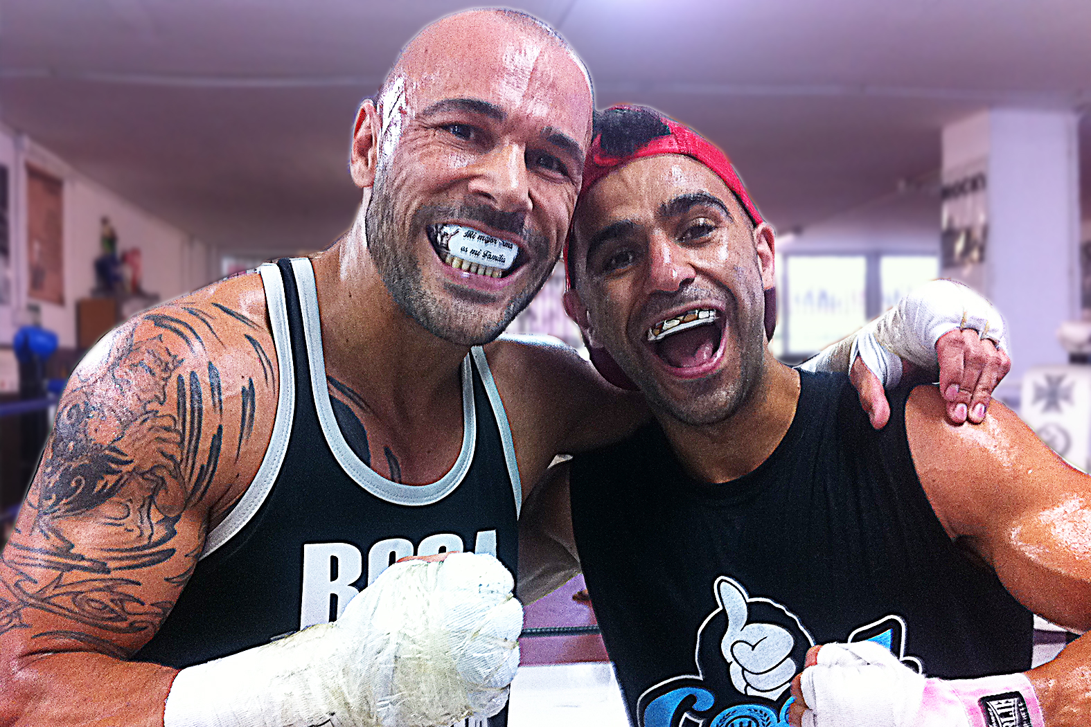 Boxeo con protector bucal